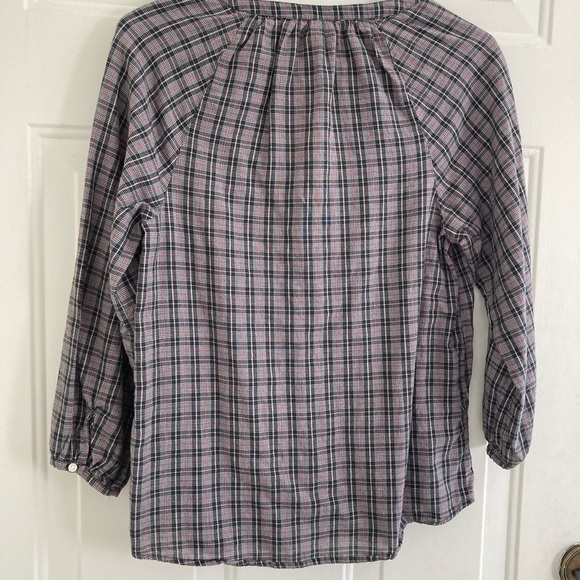 Old Navy Plaid 3/4 Sleeve Blouse - Picture 3 of 3